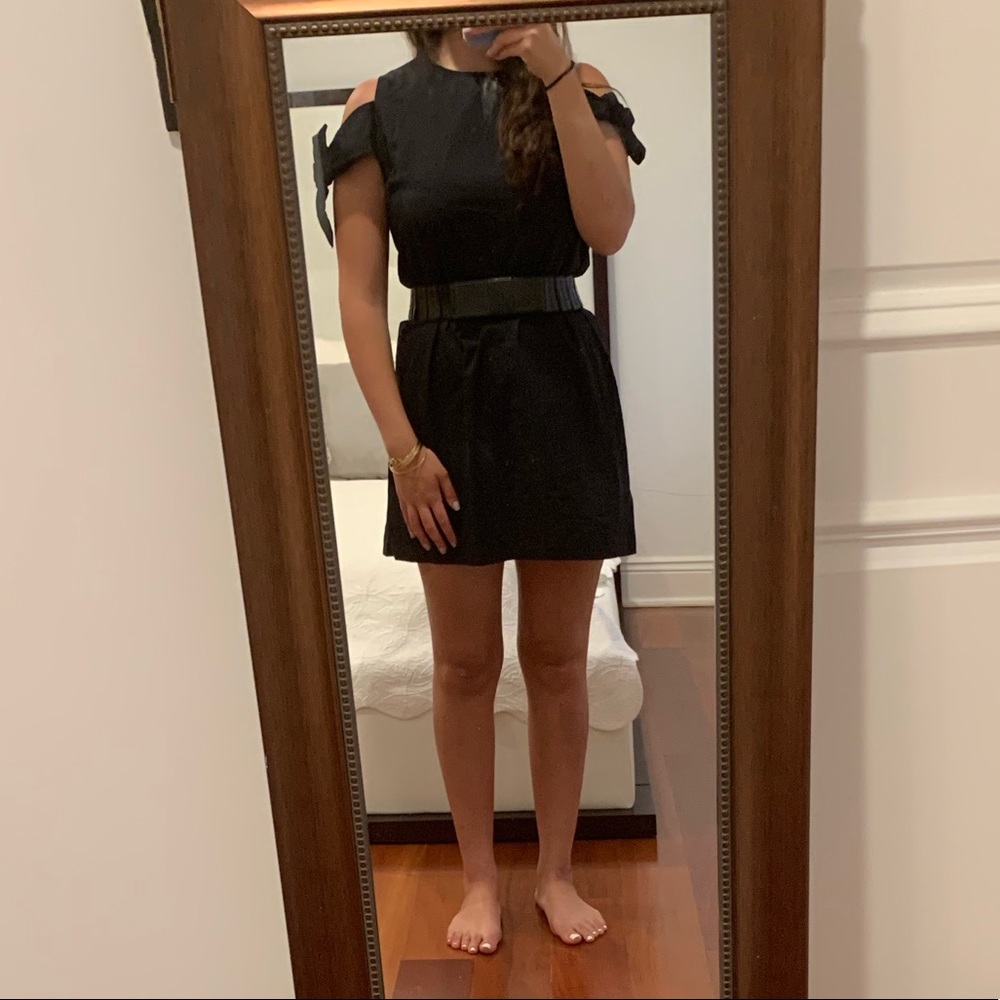 J.O.A Los Angeles Basic Black Dress W/ Bow Sleeves